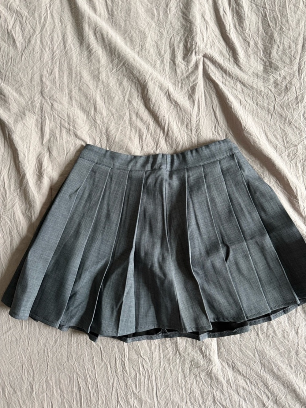 Pleated Mini Skirt in Charcoal Gray